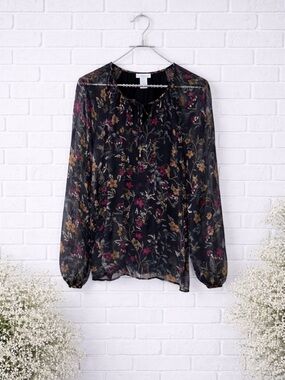 Sundance Acantha Floral Print Ruffle Long Sleeve Blouse Size XS